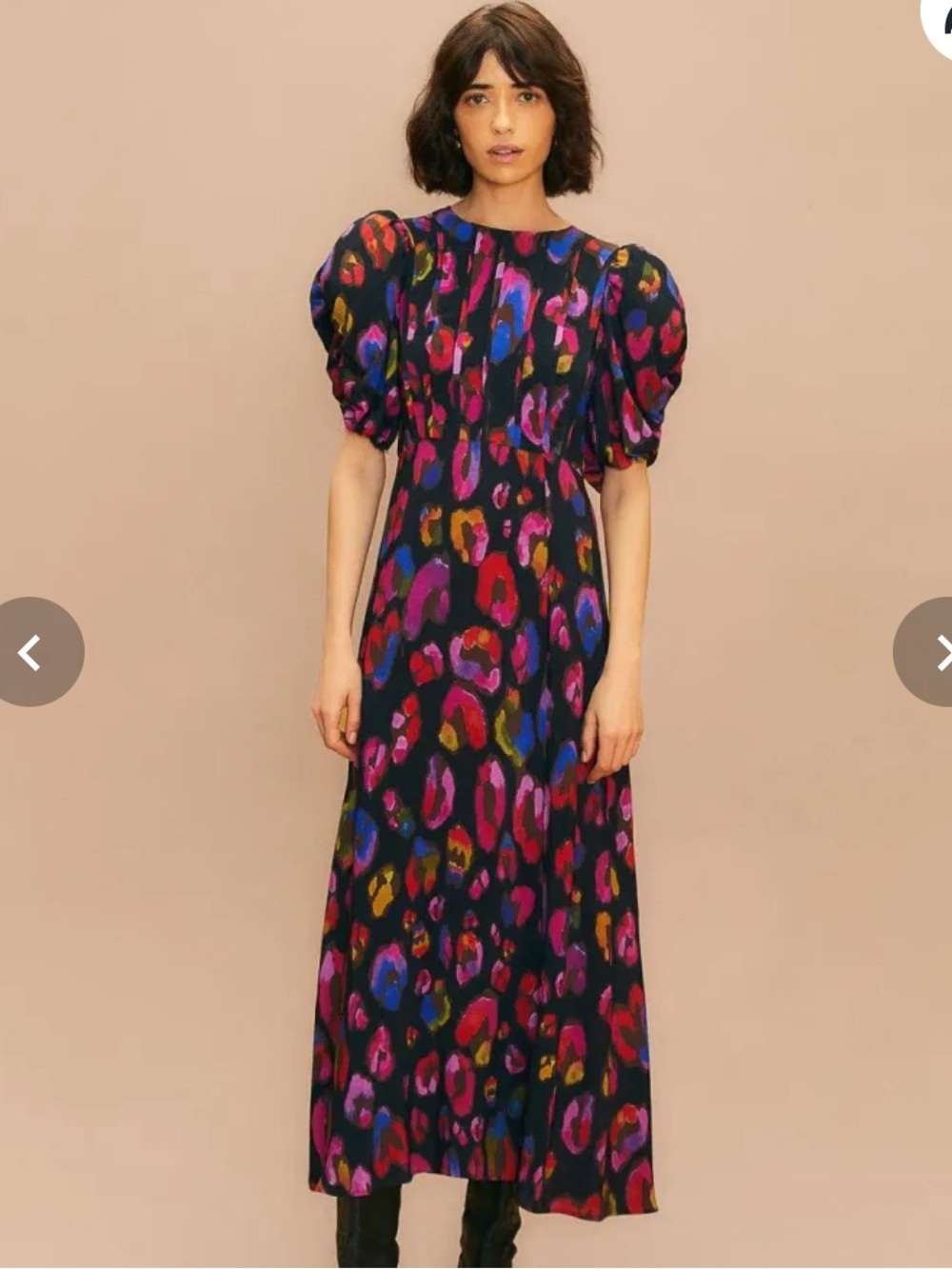 Anthropologie Farm Rio Leopard Multi Colored Midi Dress size Large